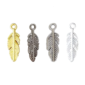 50pcs Feather Charm Pendant Crafting Supply Perfect For Designers And Craft Project Making Decorative Accessory