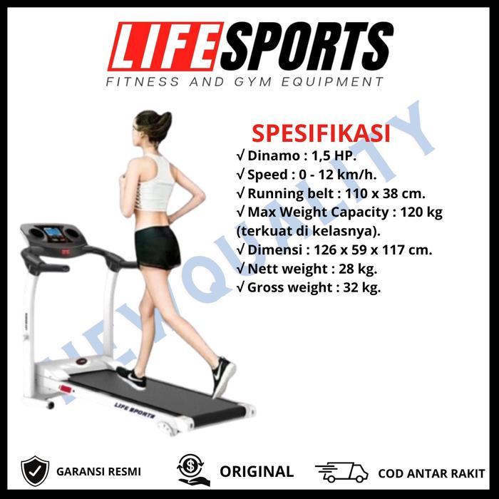 TREADMILL ELEKTRIK LIFE SPORT Ls 1f ORIGINAL LIFE SPORT ALAT