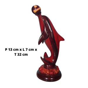 Patung Lumba-Lumba Elegan Warna Coklat Elegan untuk Dekorasi Rumah