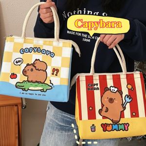 Lovely Animals Capybara Insulated Lunch Bag Thermal Lunch Box Satchel Bag for Office Picnic Beach Travel Cute Cartoon Lunch Bag