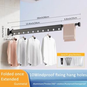 Aluminum Alloy Folding Drying Rack Clothes Drying Rack Wall-mounted Collapsible Drying Rack Space Saver Clothes