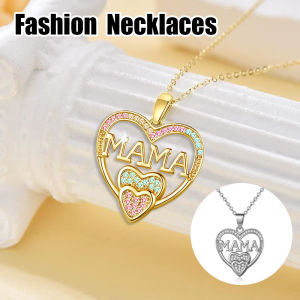 Mother’s Day Three Heart Fashion Pendant Necklaces Earring Wedding Party Jewelry Gift for Lover