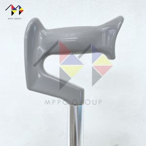mppc ไม้เท้า 4 ขาแคบ Aluminum Lightweight Quad Cane ปรับระดับความสูงได้ - สีเทา/สีดำ