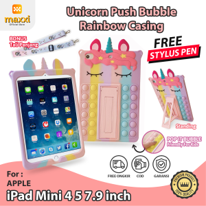 iPad Mini 4 5 7.9 inch 2015 2019 Softcase Unicorn Push Bubble Kid Case Anak Casing Lucu Cover Stand Tali