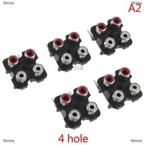 [COD] Shinia 5Pcs 2/4 hole RCA Female Stereo audio Jack AV Audio input socket Connector