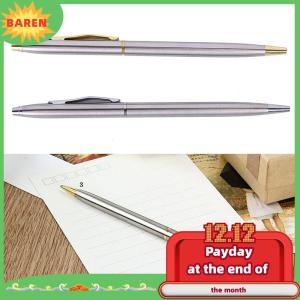 BAREN 1PC kim loại bút bi văn phòng phẩm que thép không gỉ xoay bút bi