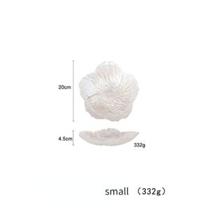 Ins Nordic Modern Flower Shaped Fruit Tray Shaped Home Candy Salad Tray Luxurious Pearl Light Snack Tray Entrance Decoration
