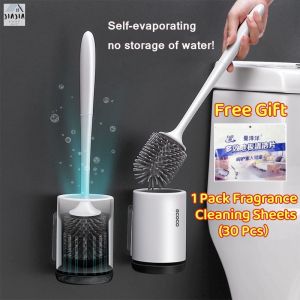 <Free Gift> SG Seller No Drill No Punch Wall Mounted Toilet Brush and Brush Holder Wall Hanging Household Toilet Cleaning Set