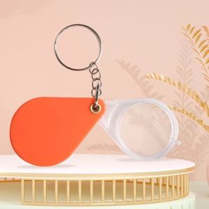 แว่นขยาย(พวงกุญแจ) ขนาดเล็ก (คละสี) พับได้ แว่นขยายพลาสติก สําหรับห้อยกระเป๋า/2019