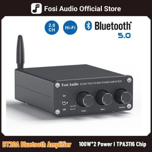 Fosi Audio BT20A Bluetooth TPA3116D2 Sound Power Amplifier 100W Mini HiFi Stereo Class D Amp Bass Treble For Home Theater