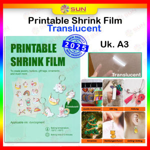 Sun Printable Shrink Film Translucent (Transparant) / White Uk. A4 DIY Craft AKsesoris Support TInta Dye / pigment / Dura