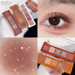 RichBear vàng ma thuật màu năm màu phấn mắt đĩa livestream trực tuyến màu đỏ ngọc trai đất màu hàng ngày sinh viên giá rẻ phấn mắt