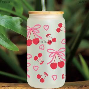 [COD] ourlove 3D UV DTF Transfers Stickers 16oz Cup Wraps Cartoon Bow Printed For DIY Metal Leather