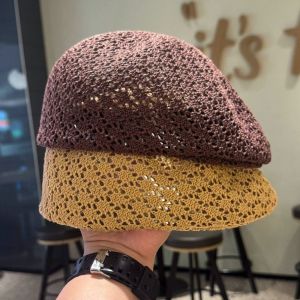 DOWNA Thin Design Womens Beret Reversible Hollow Out Design Artist Hat Fashion Korean Style Summer Beret For Women