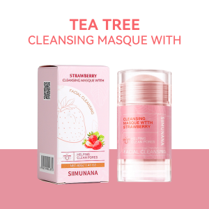 40g ready kirim original Tea Tree & Strawberry Anti Pores & Acne Clay Stick Mask Whitening Melembabkan dan anti penuaan Meratakan warna kulit dan mengontrol minyak