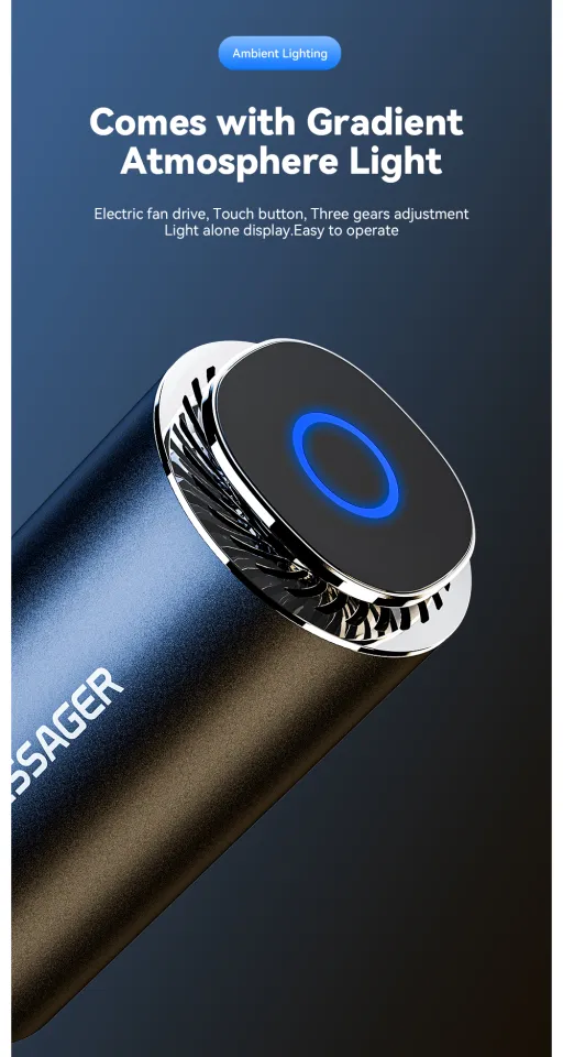 Essager Car Solid Aromatherapy Machine Arc 360° Air outlet Solid Aromatherapy Vehicle Aromatherapy (Cologne) ion Purification Balm Comfortable Bacteriostatic Odor Removal