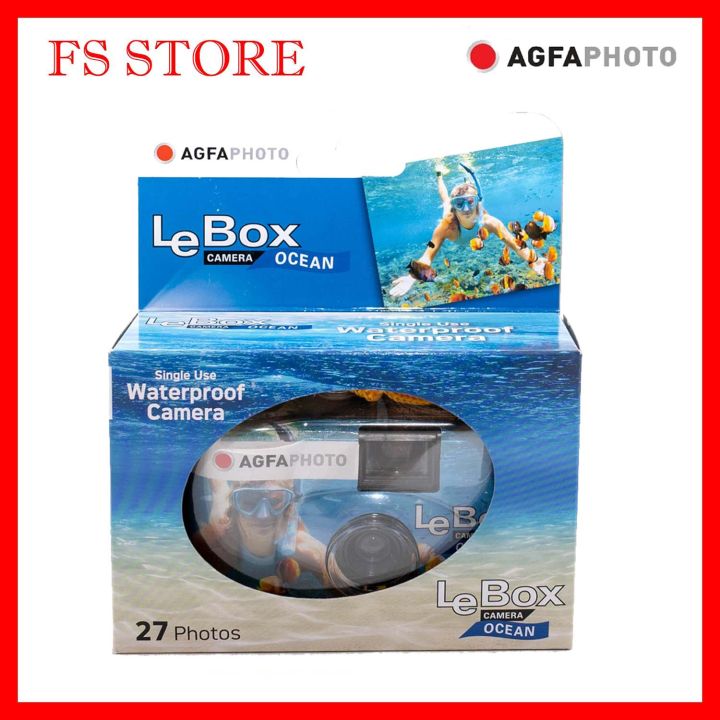AgfaPhoto Einwegkamera LeBox Ocean, Wasserdicht, 27 Aufnahmen, ISO 400