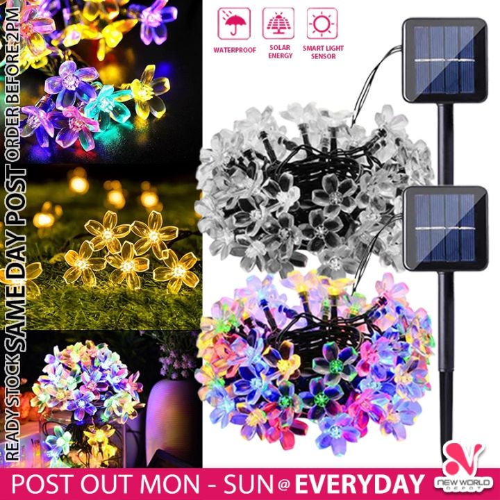 𝟴 𝗟𝗜𝗚𝗛𝗧 𝗠𝗢𝗗𝗘𝗦 》Solar LED Cherry Blossom Light Waterproof Sakura Fairy ...