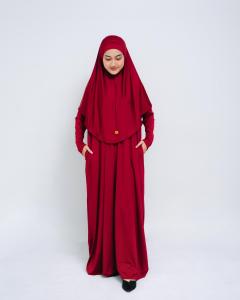 ABAYA ONESET KERUDUNG STELAN GAMIS SYARI HIJAB WANITA BAHAN JERSEY PREMIUM
