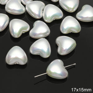 2Pcs Irregular Shaped ABS Imitation Pearls Beads White Color Five Petal Flower Starfish Heart Beads for Jewelry Making DIY Bracelet Necklace Earrings