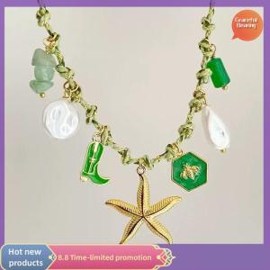 Graceful New Stainless Steel Personaliz Diy Knotting Rope Chain Starfish Turtle Pendant Necklace Color Beach Style Jewelry Gift