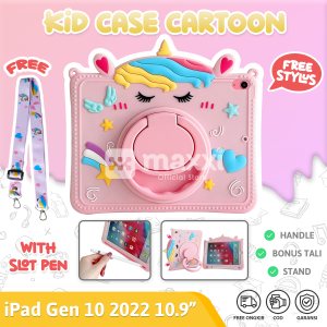 IPAD Gen 10 2022 10.9 inch Softcase Cute Unicorn Casing Cover Case Tablet Kid Stand Soft Silicone Generasi iPad 10th 2022 A2757 A2777 A2696
