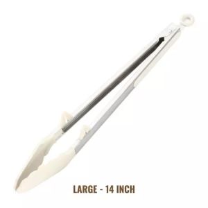 Food Clip Serving Utensil Kitchen Tong Lockable Handle Frying Grilling Cookware Essential