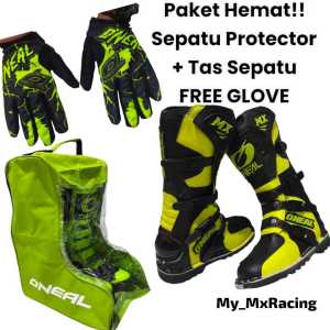 SATU SET SEPATU CROSS TRAIL PROTECTOR ON34L PLUS TAS JINGJING FREE GLOVE TERLARIS PREMIUM QUALITY SEPATU ADVENTURE COLOUR STABILO BLACK