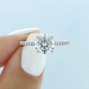 DMY Jewelry Engagement Ring For Women 18k Pawnable White Gold Wedding Ring Pawnable 18k Proposal Ring With Box Wedding Ring 18k Pure Gold Pawnable Moissanite Ring 18k Gold Moissanite Ring Real Stering Silver 925 Subasta Gold Pwanable Rings Aesthetic