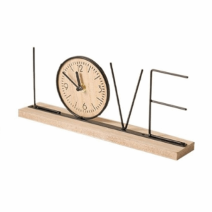 FOUNDTWO Minimalist Iron Craft Clock Battery Powered Creative Wood Retro Clock Simple Exquisite European Desk Clock Home Decoration