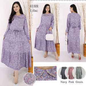 MiDi Dress Rayon Bunga Sakura BiG SiZE SUPER JUMBO 4XL LD 120 cm 4188