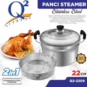 Panci Kukus Stainless Steel 28 CM Panci Steamer Panci Siomay Q2 2809