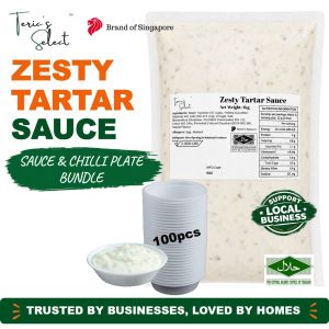 [SG Bundle] Terics Select Halal Zesty Tartar Sauce Tar Tar with Disposable Plastic Chilli Plate 顶立贸易 清真 塔塔酱