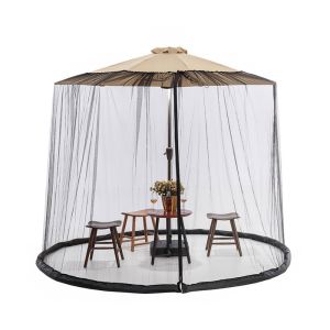 YANGS Breathable Patio Umbrella Netting Easy Installation Bug Protection Outdoor Canopy Netting Durable Polyester Mesh Insect Screen Netting Garden
