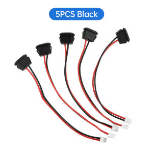 diymore 5PCS Type C Female Chassis Connector Waterproof 2P Injection Molded Direct Voltage Female Chassis Connector Inline USB C Connector Pigtail Extension C