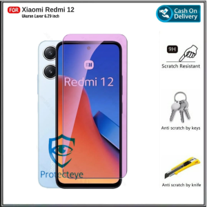 Tempered Glass Blue Light REDMI 12 9 9A 9C 9T Anti Gores Kaca Anti Radiasi UV Blue Ray