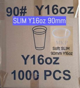 (1000pcs) Soft SLIM (10 16 20oz) (90mm Diameter) PP Y Cup for Milk Tea / Optional FLAT DOME Lid 1 BOX