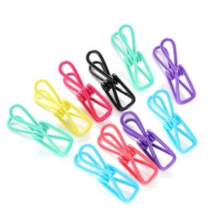 Chip Clips 10Pcs Utility Metal Clips PVC-Coated Cloth Pins Durable Clothespins Paper Clips Clips Bag Clips