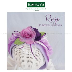 BANDO ANAK + BUNGA Rose Organza (Bandana Bayi / Hiasan Parcel)