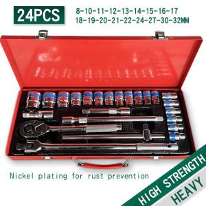 24PCS Automotive tools set for Car/truck repair 1/2 drive flyman Torque ratchet wrench socket heavy duty