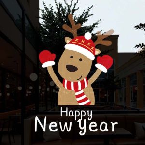 HCHC MALL Đầy màu sắc Nhãn dán ông già Noel Cây Giáng Sinh Chống va chạm Phim điện tĩnh kính Quà tặng Trong suốt Tem nhãn PVC lễ hội Tiệc tùng