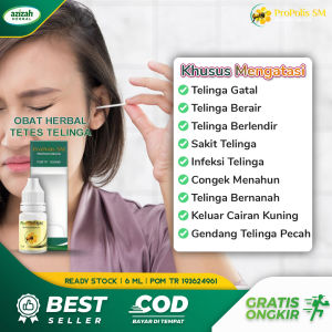 Obat Telinga Berdenging Berdengung Sebelah Congek Bernanah Berlendir Kuning Berbau Propolis SM Asli