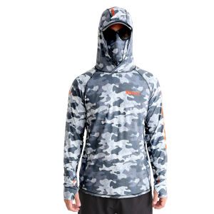 [Toronto2] Sbart Fishing Shirt UPF50+ Face Mask Camouflage Long Sleeve Jerseys Summer Sun Protection T-Shirts Men Hooded Face Cover Fishing Tops