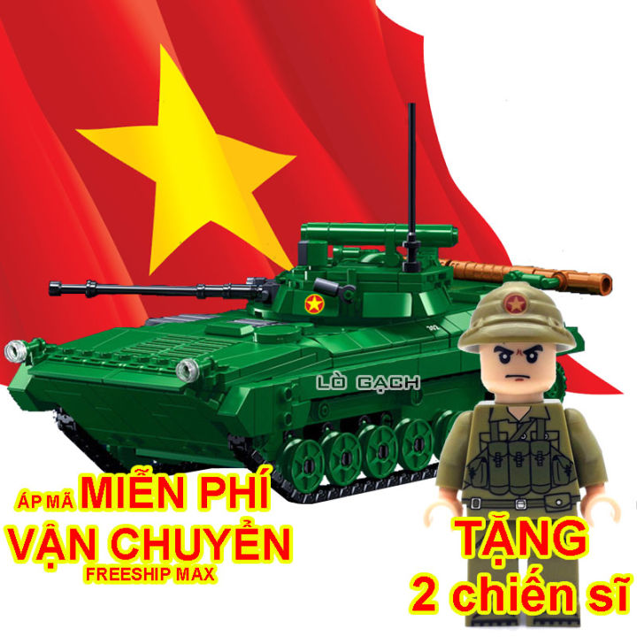 Bộ xếp hình Xe chiến đấu bộ binh BMP 1 BMP 2 - 3 trong 1 - 738 chi tiết ...