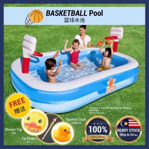 BESTWAY Basketball Inflatable Garden Swim Pool Toy Swiming Pool Kolam Renang Mainan Budak Kolam Mandi 54122 篮球娱乐充气游泳水池