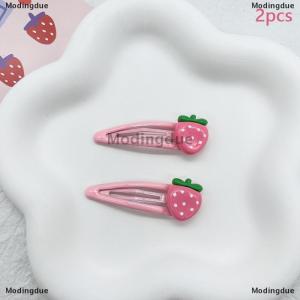 [COD] Modingdue 2 Pcs Cute Sweet Strawberry Hairpin Lovely Pink Hair Clips Girls Bangs Clips BB Snap Clip Hair Accessories