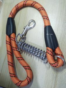 Short Explosion-Proof Pull Dog Chain Traction Belt Hand Made Leash Spring Buffer One Step Lead Rope for Medium and Large Dog
