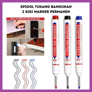 Spidol Tukang Penanda Kepala Panjang Pulpen Bangunan Lubang Dalam Spidol Berminyak Tahan Air Cepat Multifungsi- FR GALLERY
