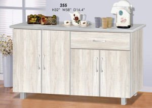 56 Inches Kitchen Storage Cabinet Whitewash Color 255 / Wenge 55 / Maple 955 Furniture