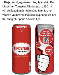 [LỐC x 6 LON x 250ml]NƯỚC TĂNG LỰC LIPOVITAN TONGKAT ALI Vị SÂM MẬT NHÂN